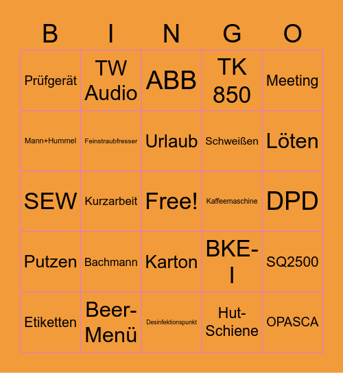 Weihnachten 2020 Bingo Card