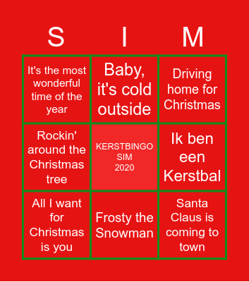 KERSTBINGO Card