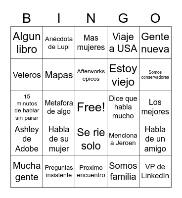 Tommy Bingo Card