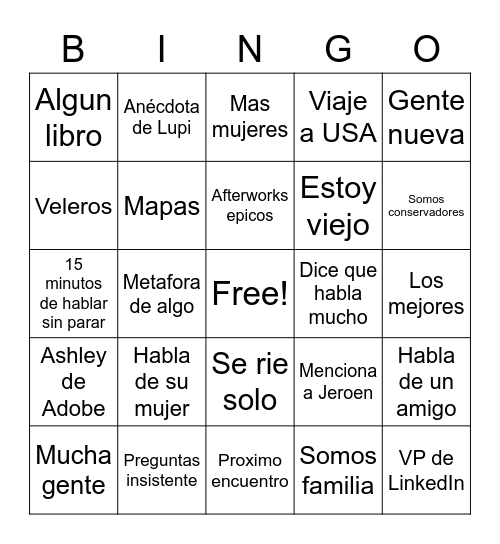 Tommy Bingo Card