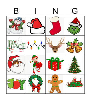 Kids Christmas Bingo Card