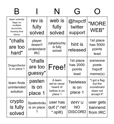 ctfbingo Card