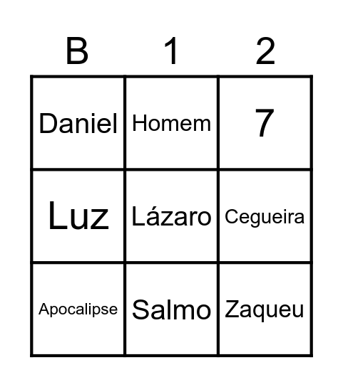 Bíblia 1 e 2 Bingo Card