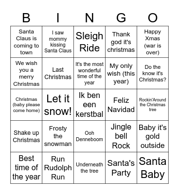 Kerstbingo 2020 Bingo Card