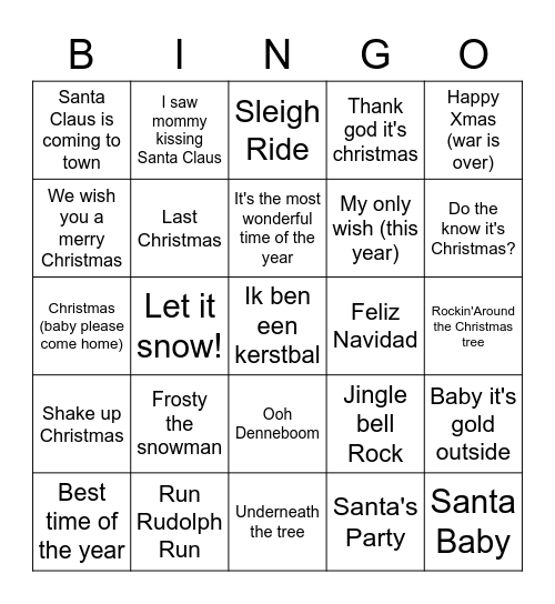 Kerstbingo 2020 Bingo Card