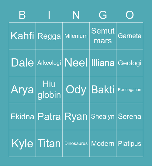 Punya Galista Bingo Card
