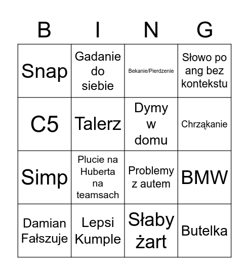 Brylingo Bingo Card