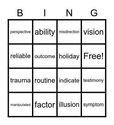 ESL BINGO Card