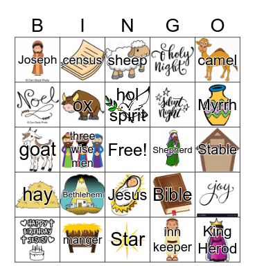 Nativity Bingo - St Andrew's Bingo Card
