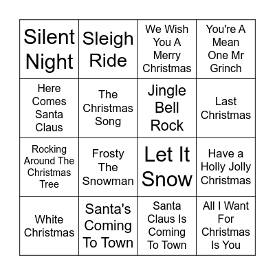 Christmas Music Bingo Card