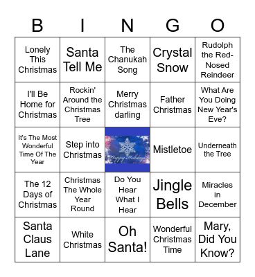 Holiday Singo Bingo Card