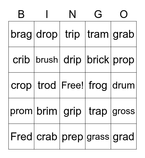 R blends Bingo Card