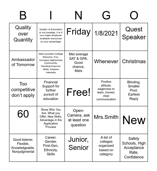 Review of AOT Bingo Card