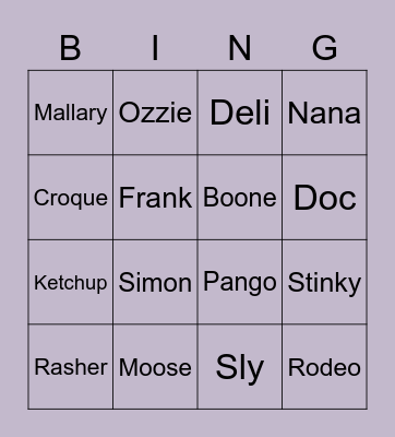 moosemood animal crossing Bingo Card