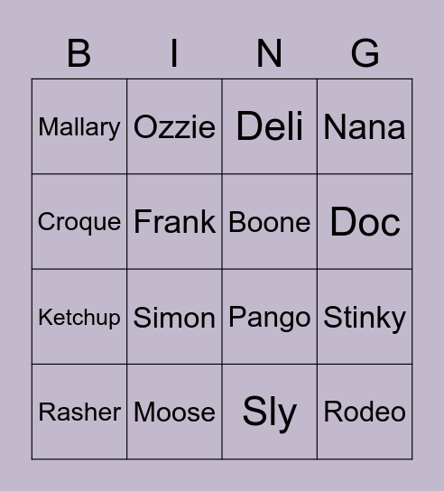 moosemood animal crossing Bingo Card