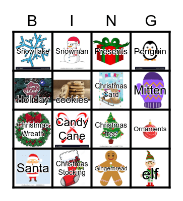 Christmas Who Am I? Bingo Card