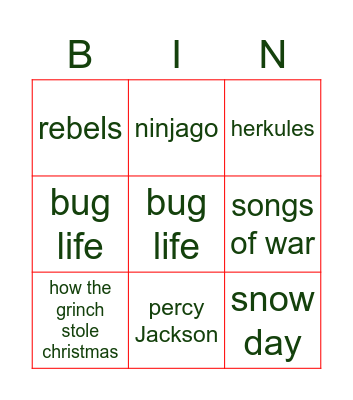 moves Bingo Card