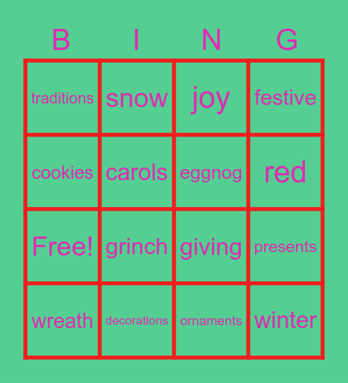 Mrs. Cheyne Bingo Card Bingo Card