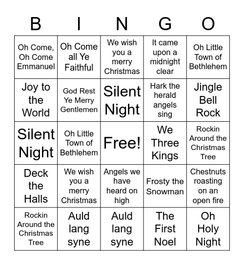 Christmas Bingo Card