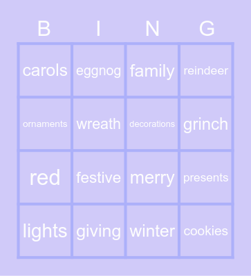Winter Bingo Card