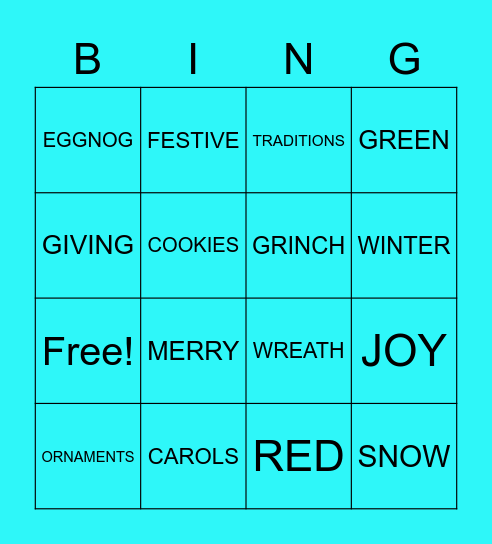 Holiday bingo Card