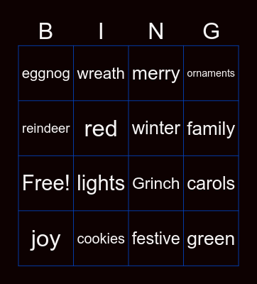 me bingo Card