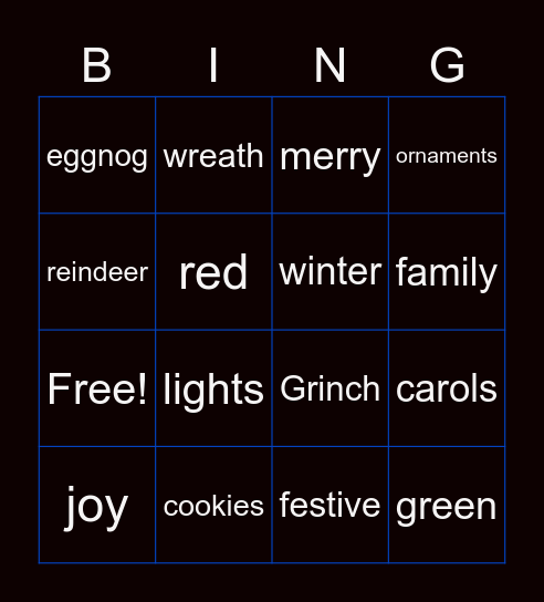 me bingo Card