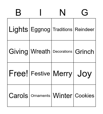 Andrew Bingo Card