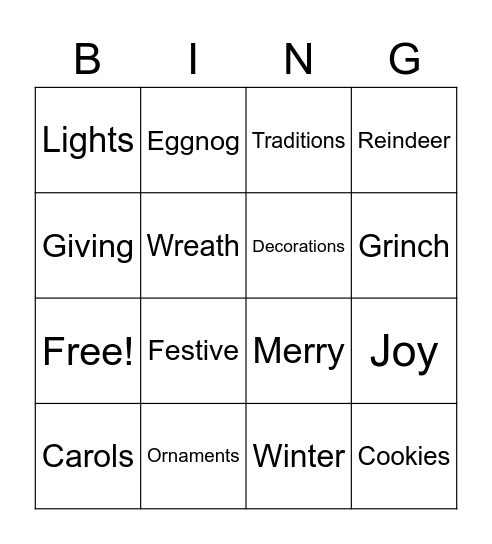 Andrew Bingo Card