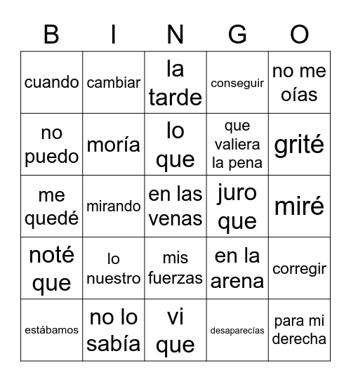 Chau - No Te Va a Gustar Bingo Card