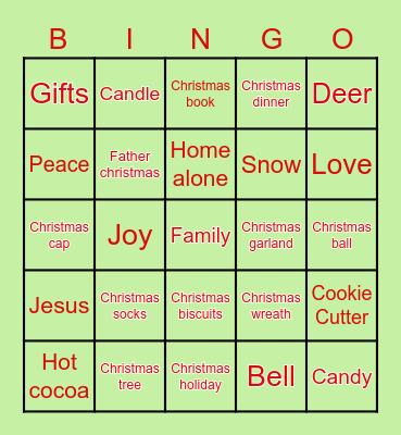 Ezell Holiday Fun! Bingo Card