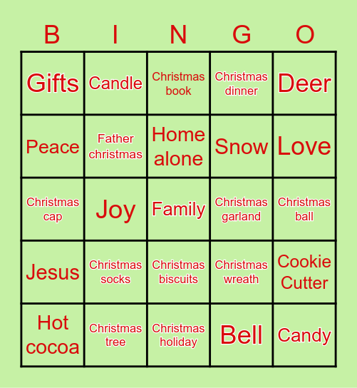 Ezell Holiday Fun! Bingo Card