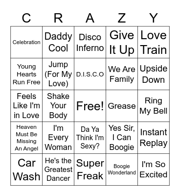 70s | Rd 3 | Disco/Soul Bingo Card