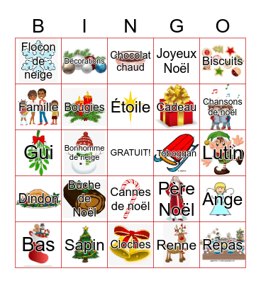 Noel Bingo Card