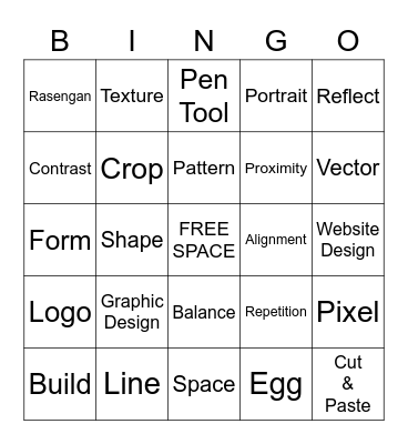 Graphic Design Bingo Card