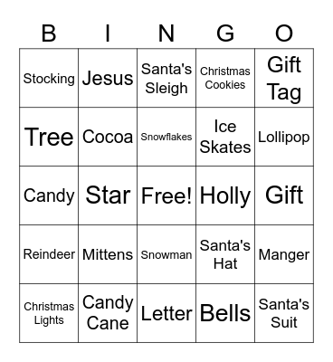 Christmas Bingo Card