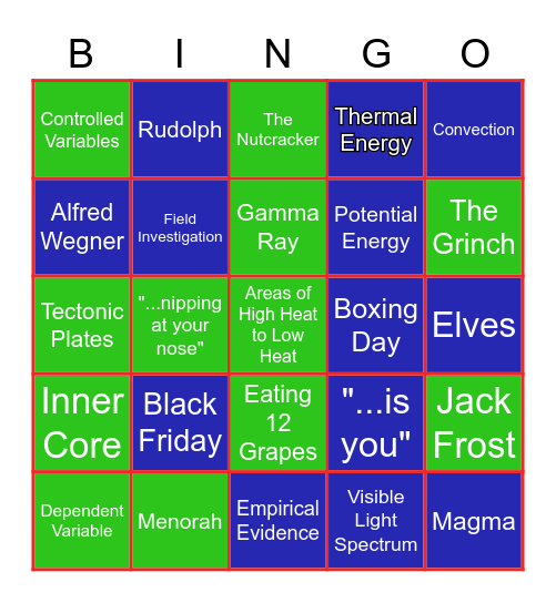 Q1&Q2 Review Bingo Dec. Edition G7 Bingo Card