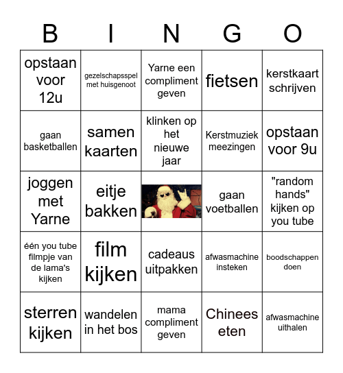 Kerstbingo Card