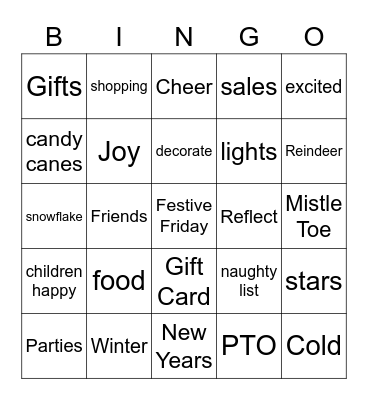 Festive Bingo Card