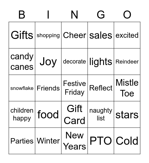 Festive Bingo Card