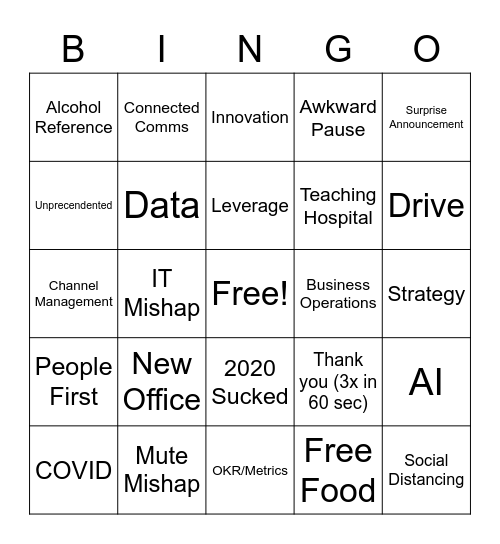 Annual Meeting 2020 Bingo Card