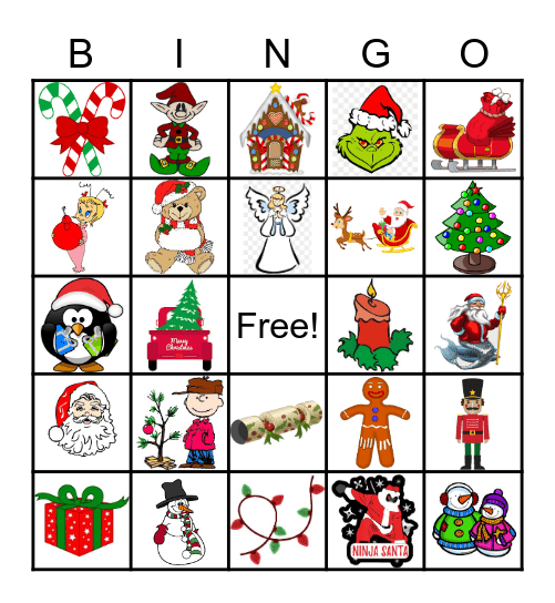 Merry Christmas Bingo Card