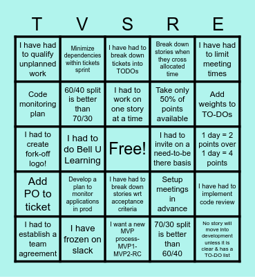 Y TV SRE? Bingo Card