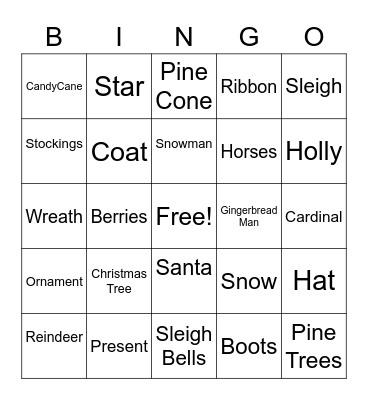 Christmas Bingo Card
