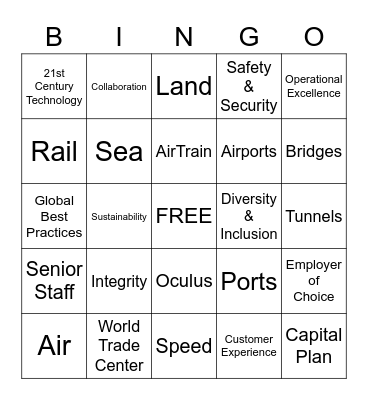 PA Bingo Card