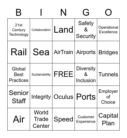 PA Bingo Card