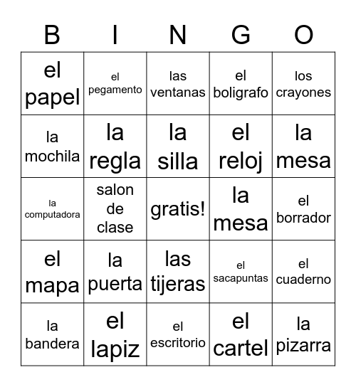 Objetos en la clase Bingo Card