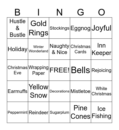 Christmas Bingo Card