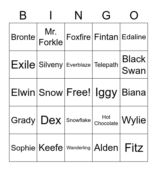 Keeper of the Lost Cities: Exile Bingo Card