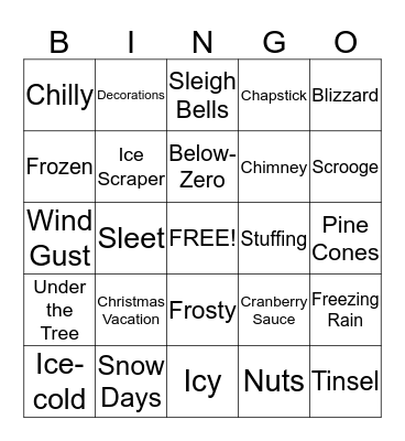 Christmas Bingo Card